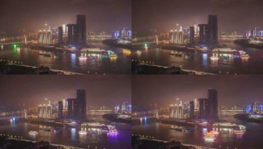 中国重庆市夜景延时高清在线视频素材下载