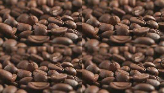 特写咖啡豆落在慢镜头高清在线视频素材下载
