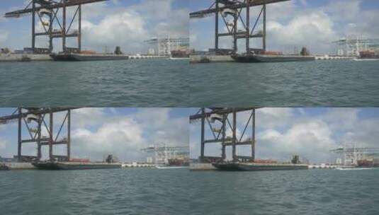 航拍港口的集装箱货物高清在线视频素材下载