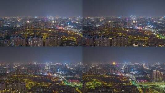 佛山禅城亚艺板块璀璨夜空横移延时高清在线视频素材下载