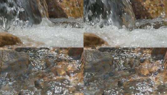 山泉水瀑布小溪实拍镜头高清在线视频素材下载