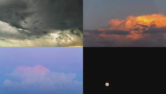 动态天空，高清动态云，黄昏，夜晚，清晨高清在线视频素材下载