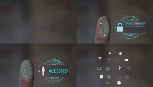 指纹扫描未来技术4K高清在线视频素材下载