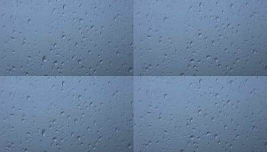 4K玻璃窗下雨雨滴意境空镜实拍视频高清在线视频素材下载