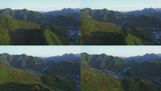 春天绿色的山川高山航拍高清在线视频素材下载