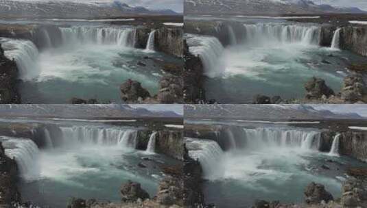 冰岛上帝瀑布高清在线视频素材下载