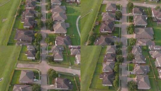 德克萨斯州休斯顿郊外郊区房屋的鸟瞰图高清在线视频素材下载