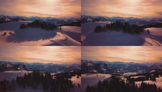 日落的雪山高清在线视频素材下载
