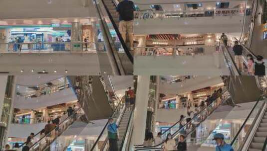 商场购物扶梯高清在线视频素材下载