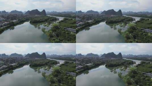 航拍桂林风光高清在线视频素材下载