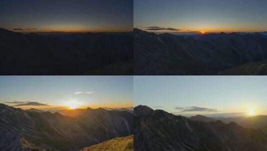 阿尔卑斯山脉山顶日出延时高清在线视频素材下载
