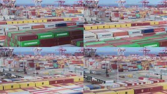 港口集装箱高清在线视频素材下载