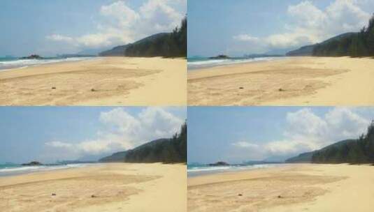 4K拍摄夏天万宁石梅湾海边沙滩高清在线视频素材下载