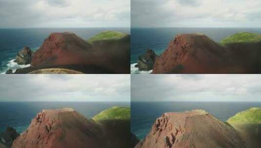 火山岛自然风光航拍高清在线视频素材下载