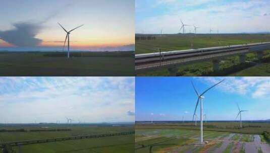 新能源风机风车绿色能源风力发电高清在线视频素材下载