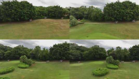 4K航拍深圳观澜湖高尔夫球场高清在线视频素材下载