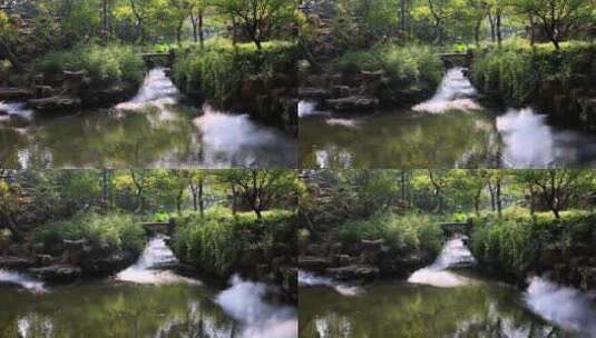 江南园林 古典园林 景观喷雾仙气袅袅8K实拍高清在线视频素材下载