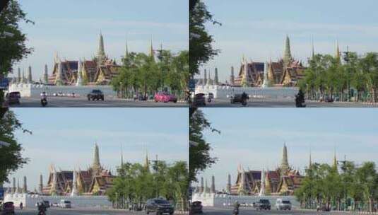 泰国曼谷大皇宫郑王庙街景景观高清在线视频素材下载
