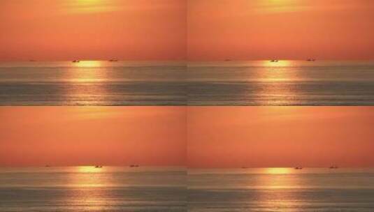 山东威海环翠区半月湾海上日出晨光高清在线视频素材下载