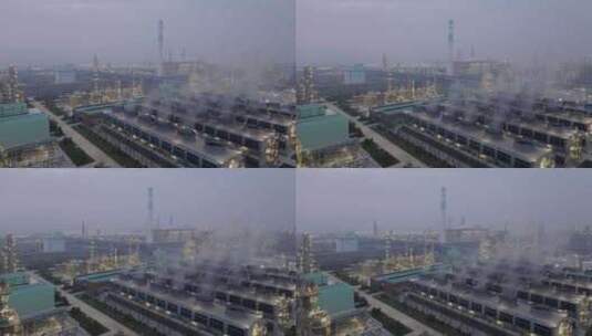 化工厂雾霾天环境污染航拍高清在线视频素材下载