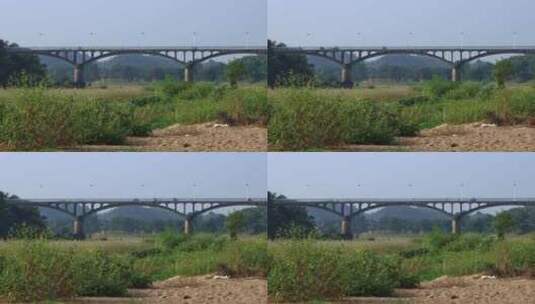 河面上的人行桥高清在线视频素材下载