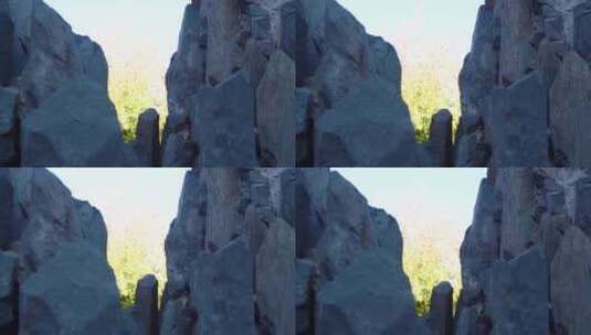 假山 人造景观 石头 花岗岩 山石 特写高清在线视频素材下载