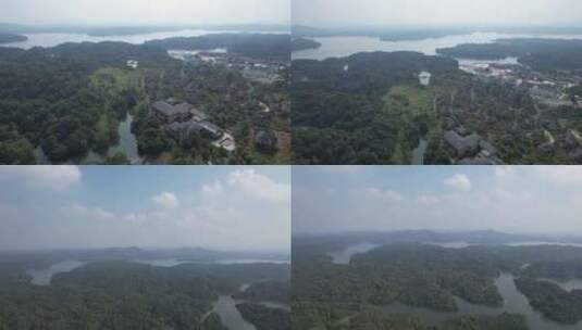 4K江西新余市仙女湖自然风光航拍视频高清在线视频素材下载