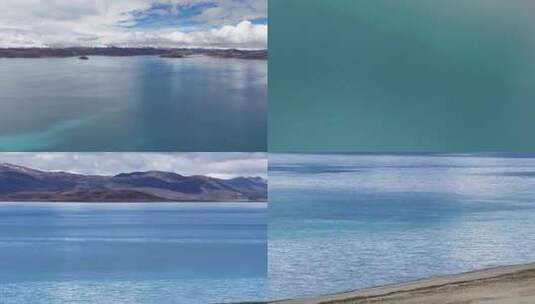 航拍西藏玛旁雍措湖泊碧蓝风光高清在线视频素材下载