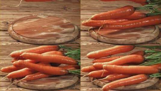 新鲜的胡萝卜展示高清在线视频素材下载