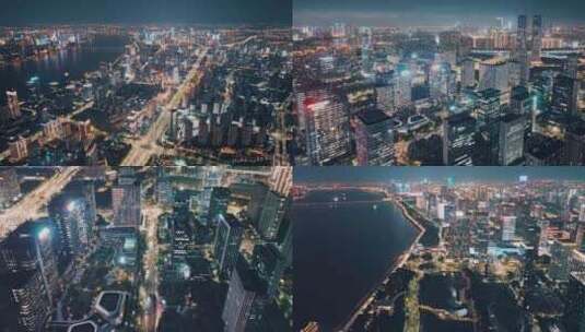 杭州滨江区夜景高清在线视频素材下载
