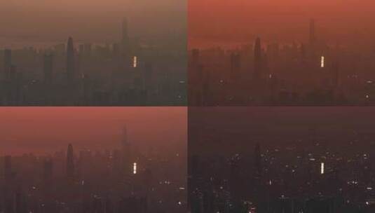 雾霾城市夜景延时8K高清在线视频素材下载