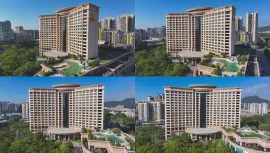 4K航拍东莞长安国际酒店高清在线视频素材下载