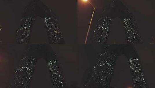 北京国贸夜景车窗视角高清在线视频素材下载