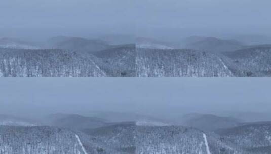 冻雾与雪中的林海雪原高清在线视频素材下载