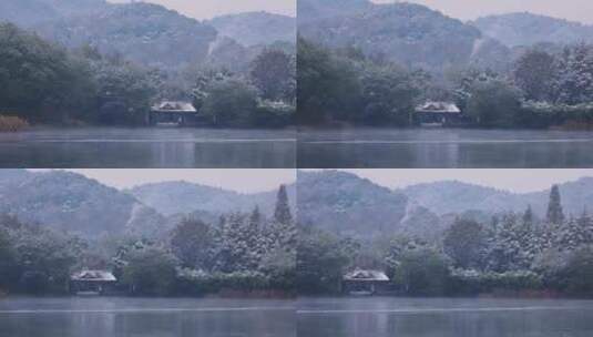 杭州市西湖浴鹄湾景区雪景高清在线视频素材下载