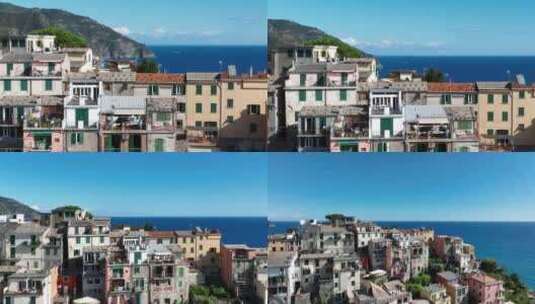 马纳罗拉村五渔村海岸意大利利古里亚彩色小高清在线视频素材下载