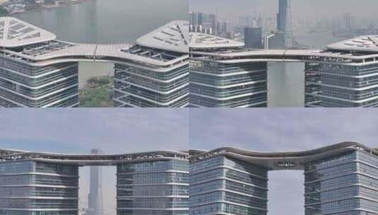珠海新兴际华财富广场航拍高清在线视频素材下载
