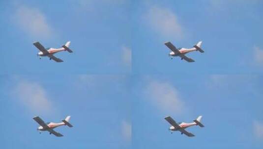 长沙宁乡通航机场起飞行轻型运动类飞机高清在线视频素材下载