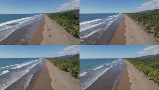 航拍海岸线沙滩海水高清在线视频素材下载