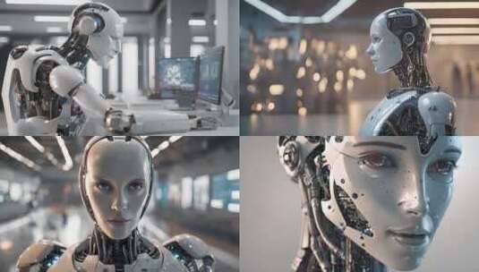 科技人工智能智能机器人未来仿生机器人合集高清在线视频素材下载