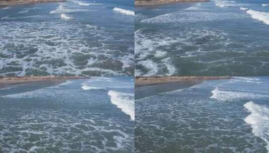 大海海岸海浪波涛汹涌航拍高清在线视频素材下载
