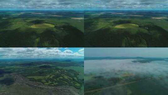 航拍五大连池火山 天池高清在线视频素材下载