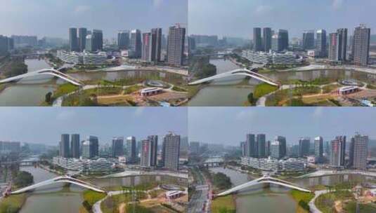 4K航拍广州南沙聚星桥1高清在线视频素材下载