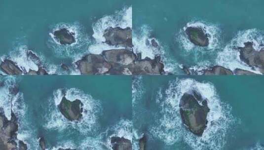 海浪海岸礁石高清在线视频素材下载