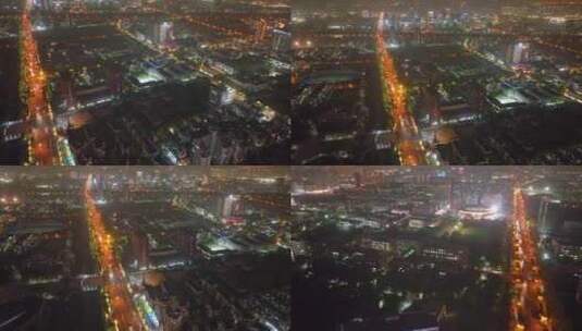 杭州钱塘新区下沙文泽路夜晚夜景车流视频素高清在线视频素材下载