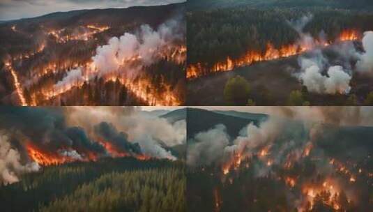 森林火灾 森林大火 重大灾难高清在线视频素材下载