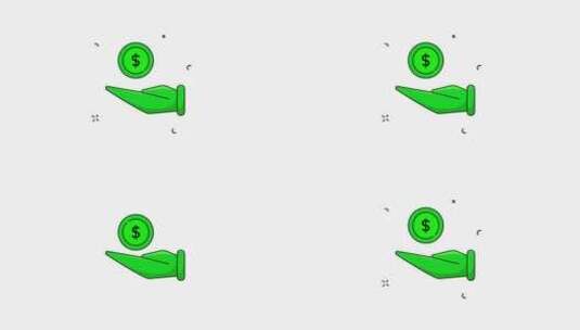 用手扔硬币图标的动画视频高清在线视频素材下载