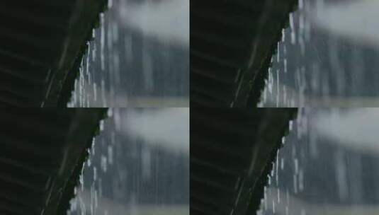 屋檐雨水雨滴水滴滴落高清在线视频素材下载