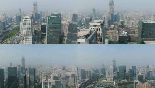 山东济南城市金融中心航拍高清在线视频素材下载