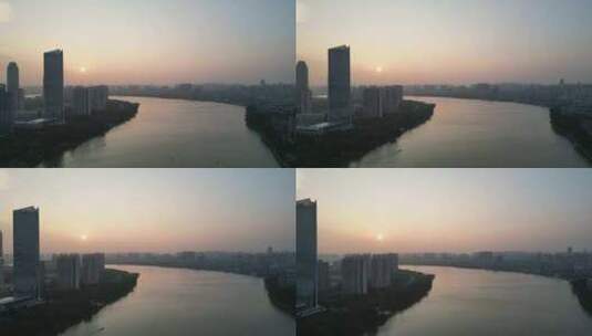航拍惠州城市日出高清在线视频素材下载